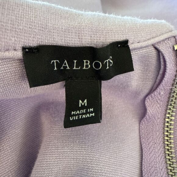 🟣 TALBOTS Lavender Sleeveless Fold Neck Top – Size Medium - Picture 3 of 6